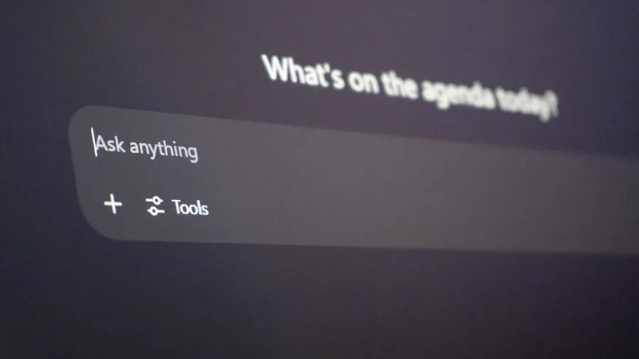 AI assistant chat interface on computer