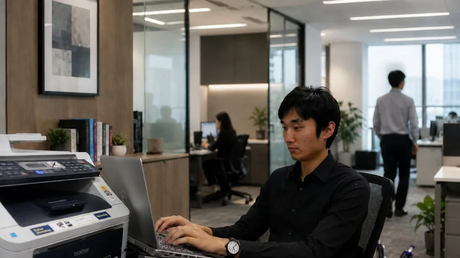 business professional workspace setup