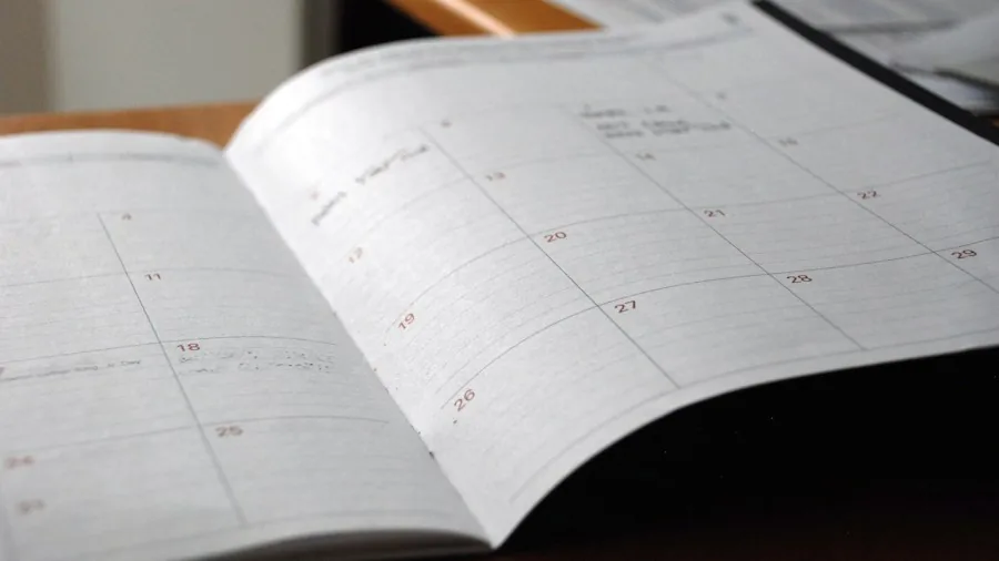 calendar planning entertainment schedule