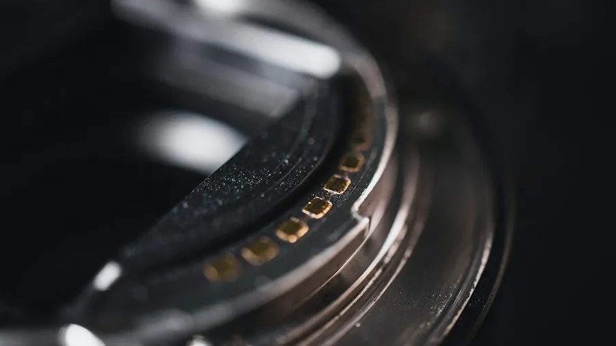 camera lens mount close up detail