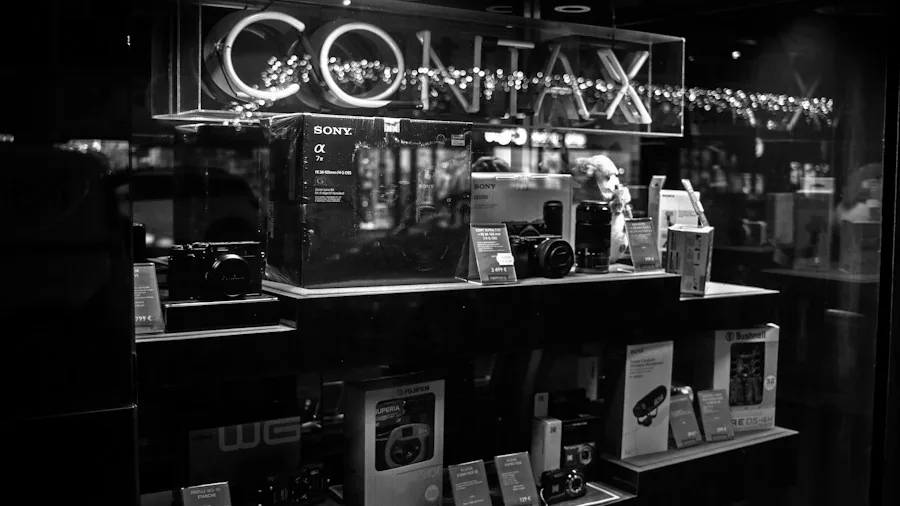 camera shopping retail store display