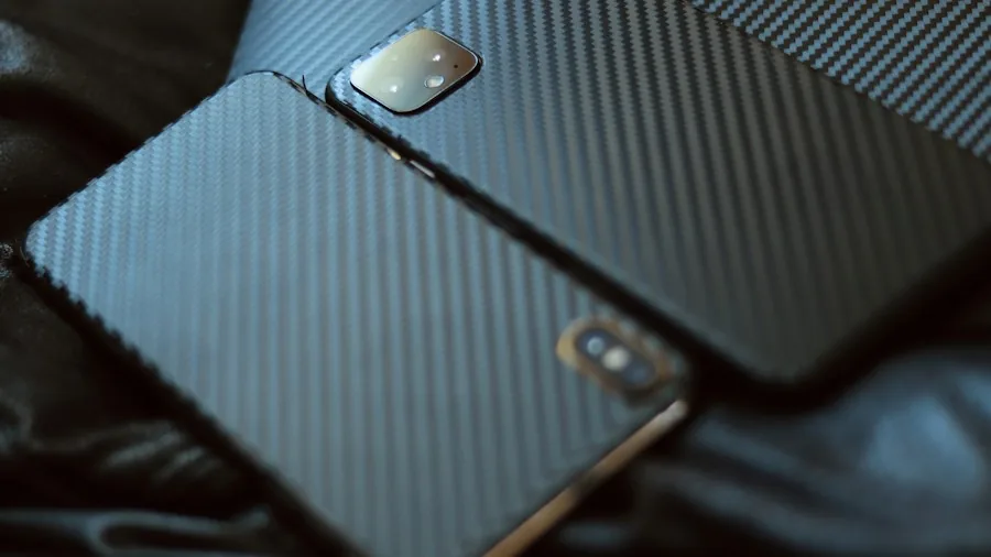 carbon fiber phone skin texture detail