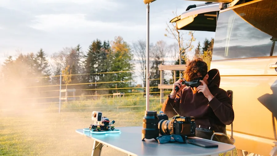 content creator filming outdoors