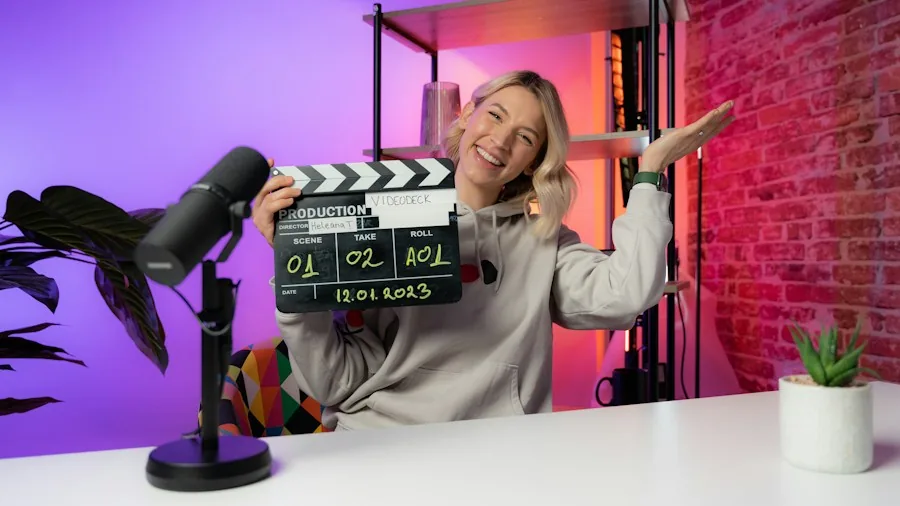 content creator filming with full-frame mirrorless setup