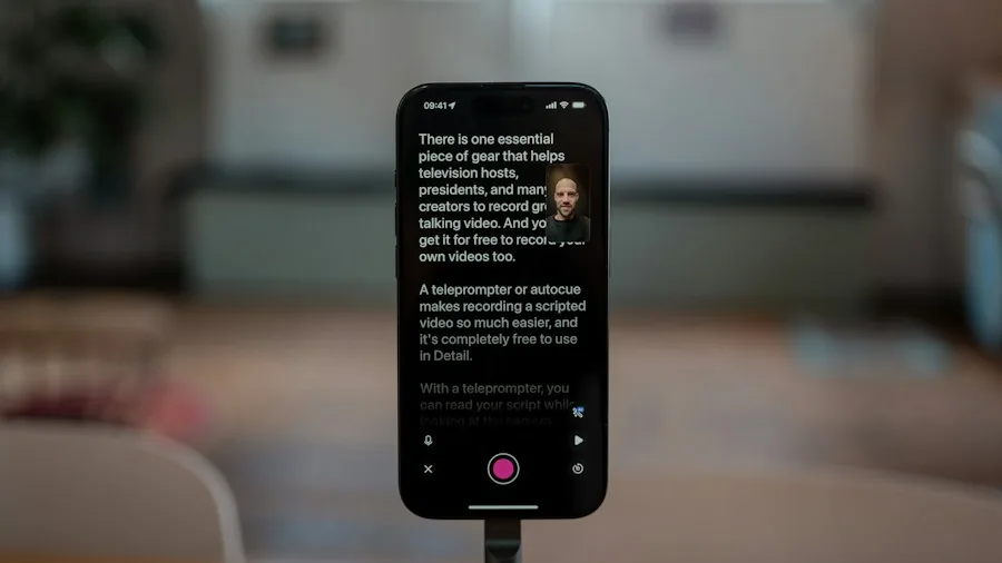 content creator recording video on phone