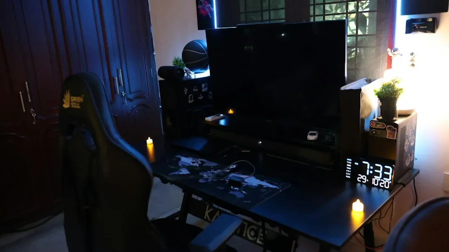 cozy home entertainment setup