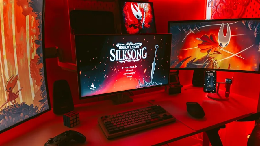 cozy indie game setup