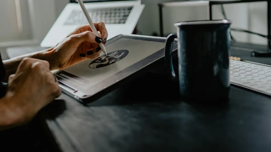 creative professional at desk working