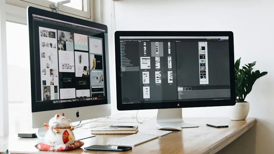 creative professional at desk workspace