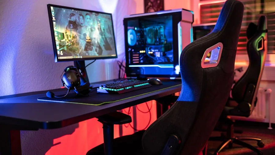 curved gaming monitor desk