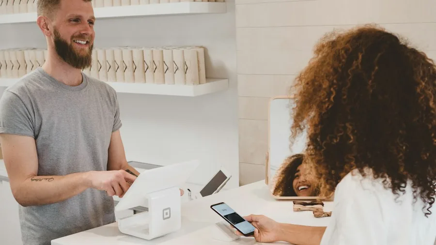 customer shopping for mobile device