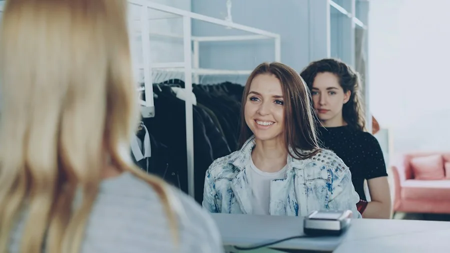 customer waiting in line retail store