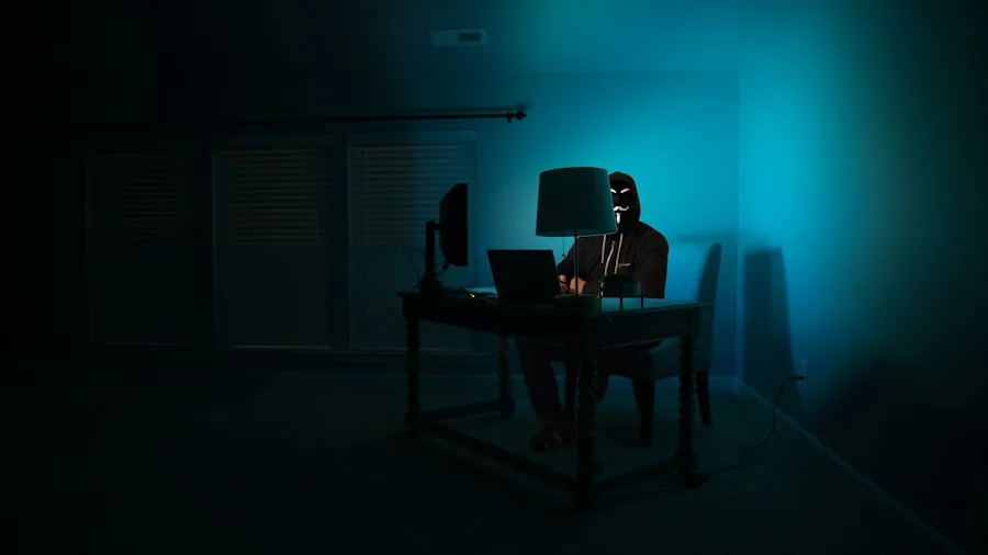 cybercriminal hacking laptop