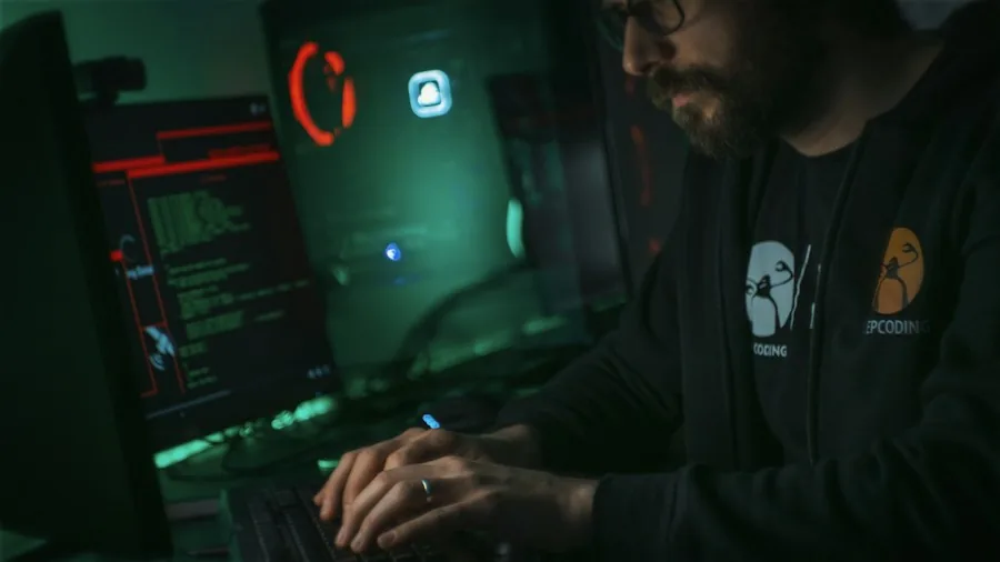 cybersecurity professional computer work