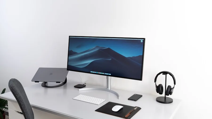 desk monitor arm ergonomic setup