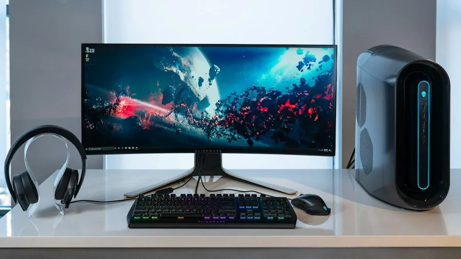 desktop PC gaming setup high performance