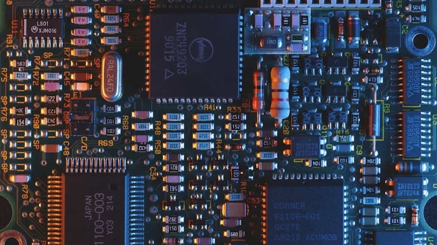 electronic circuit board manufacturing closeup
