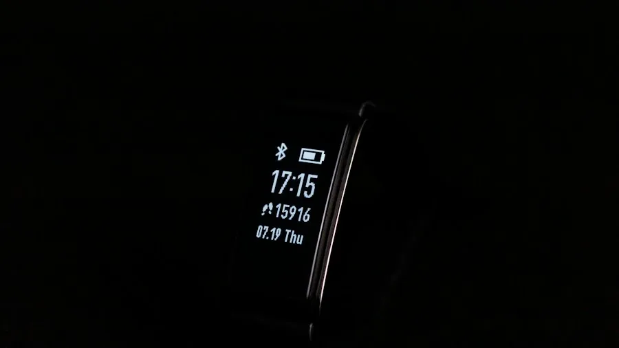 fitness tracker display screen closeup