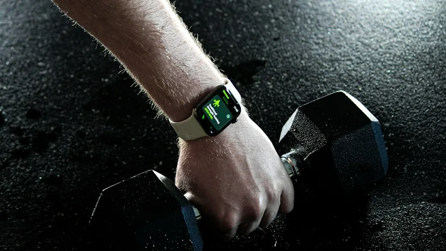 fitness tracker measuring heart rate during workout