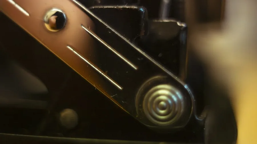 foldable hinge mechanism close-up