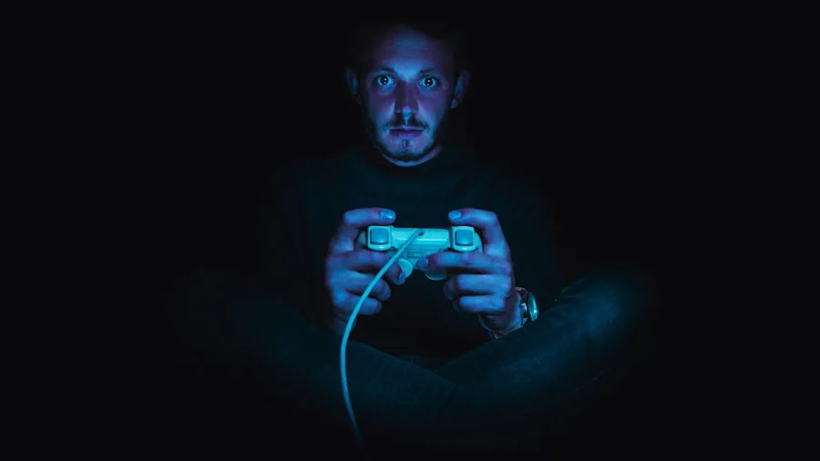 gamer holding controller