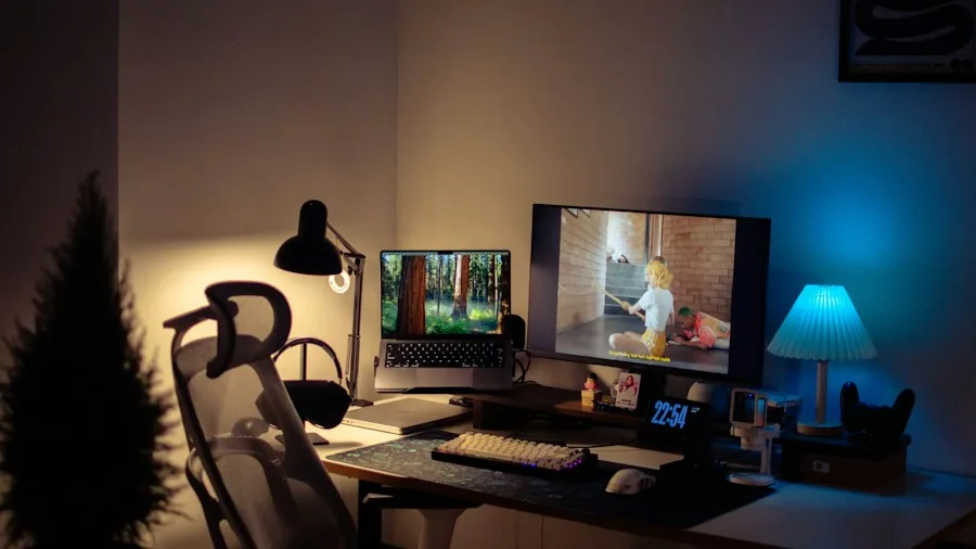 gamer preparing entertainment space