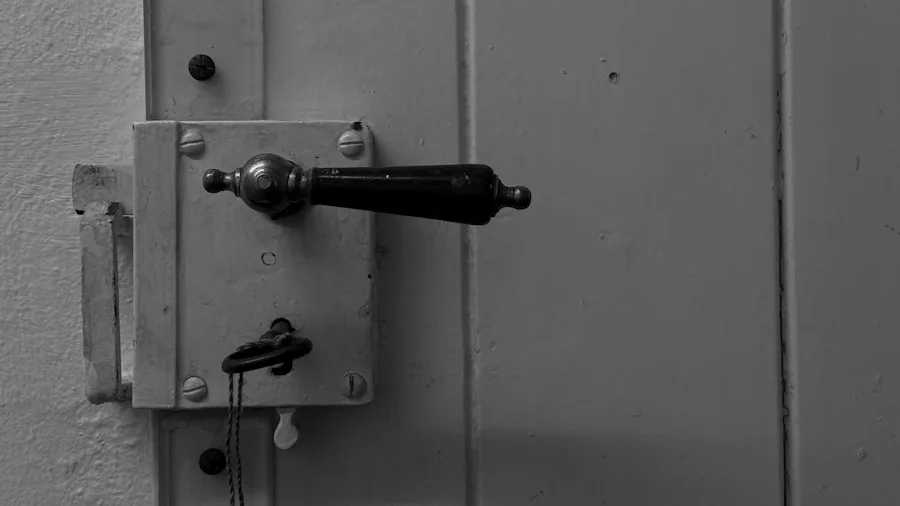 hand cranking door lock mechanism