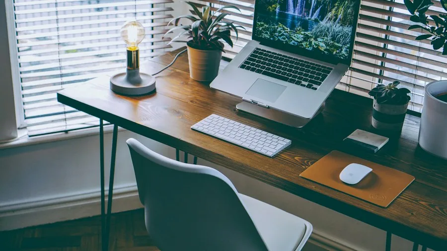 home office desk charger setup