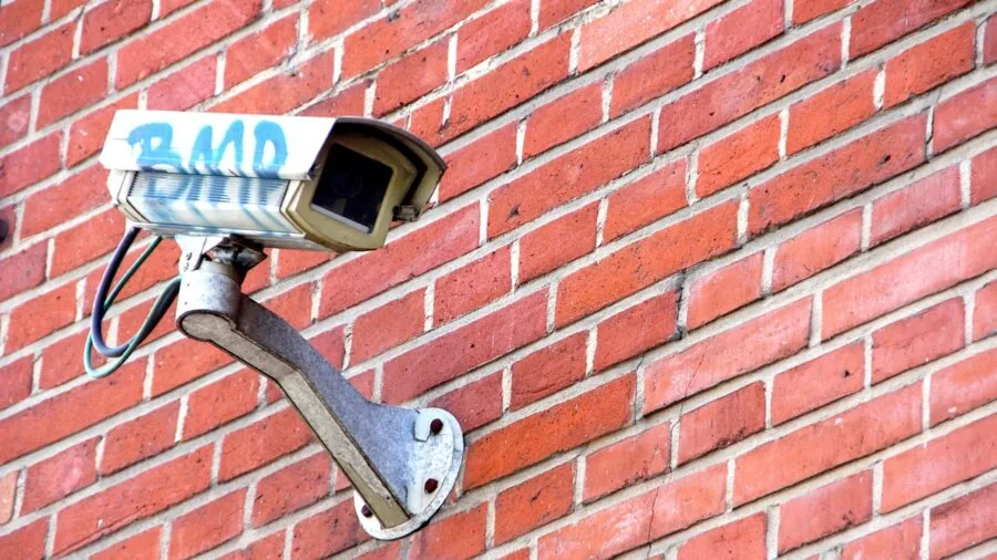 Home security monitoring setup with clear facial recognition visibility in residential setting