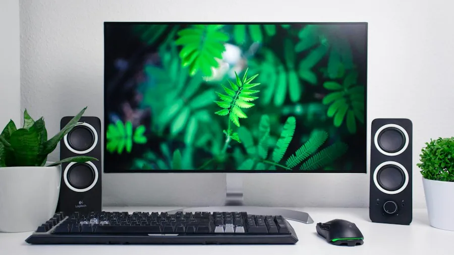 laptop external monitor desktop setup