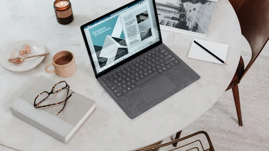 laptop remote work setup