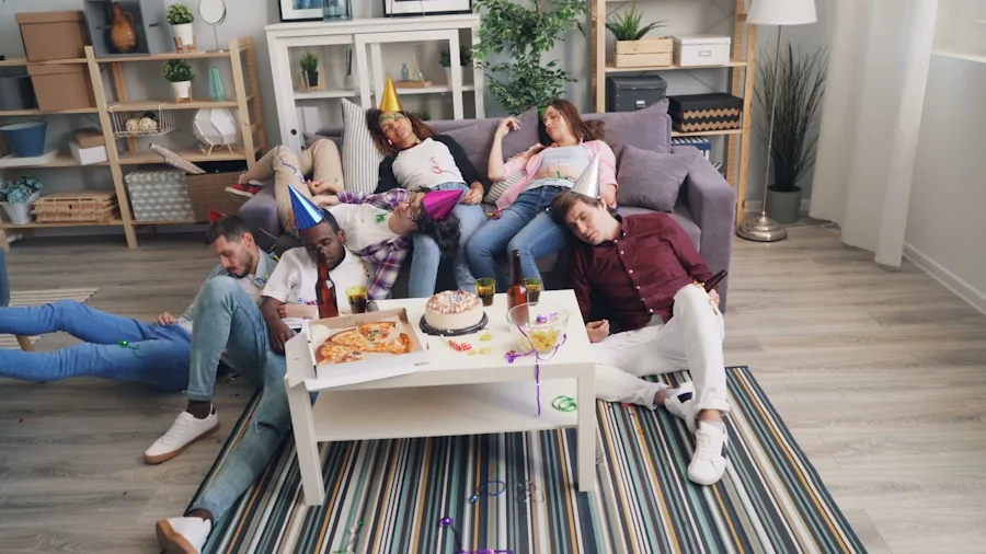 large group game night couch gathering