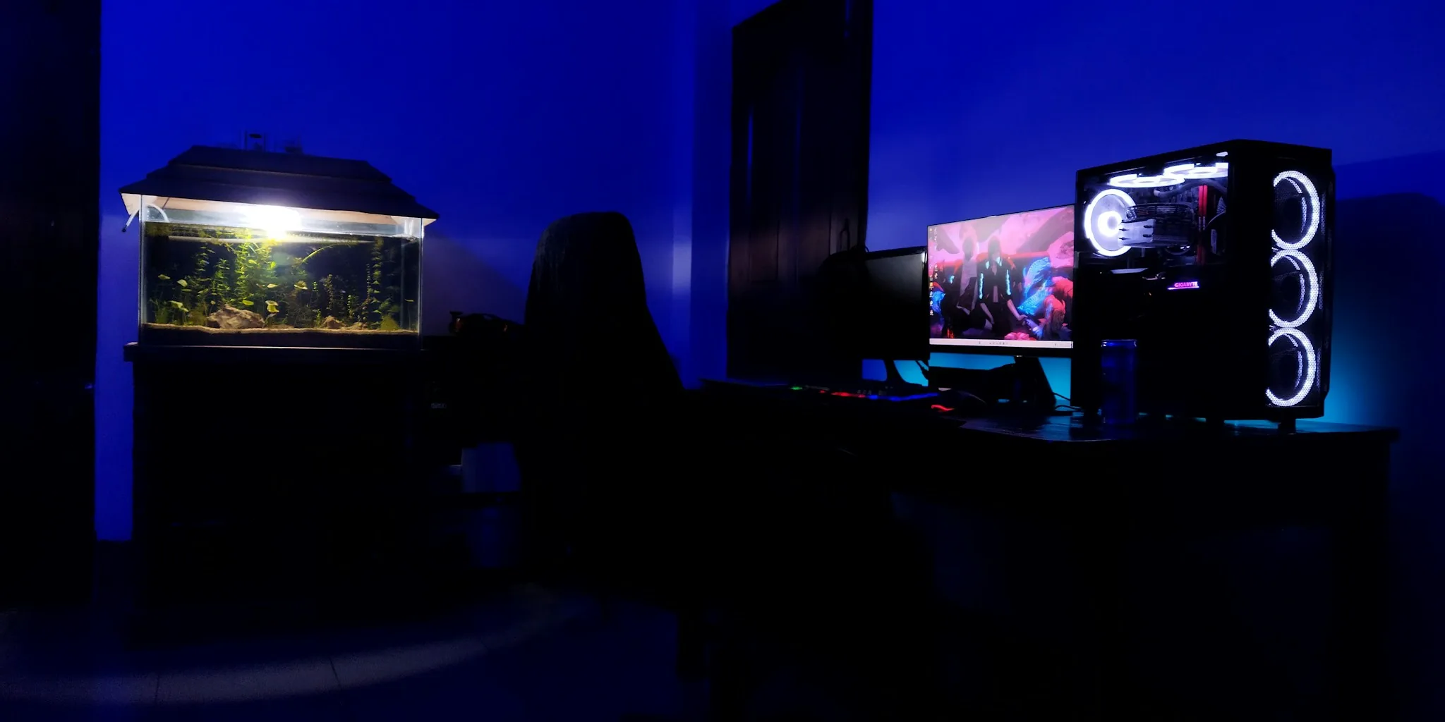 minimalist gaming room setup furniture