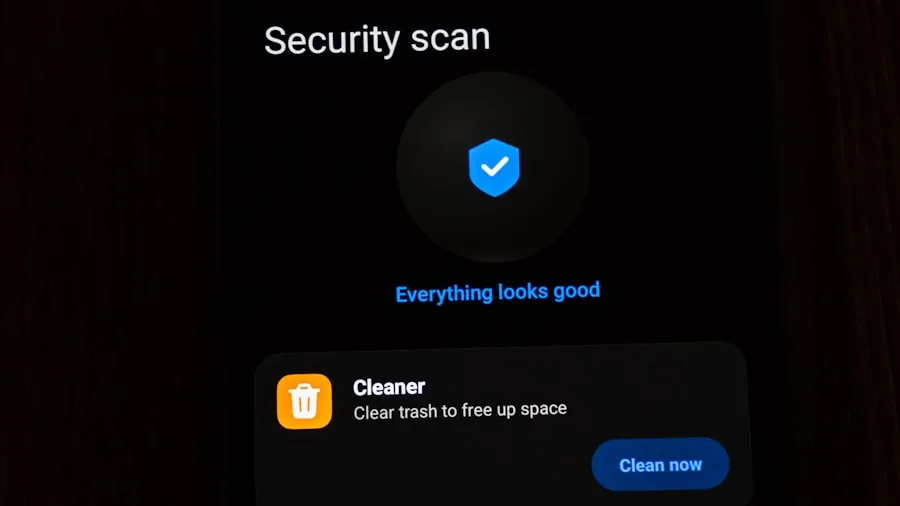 mobile phone security settings menu