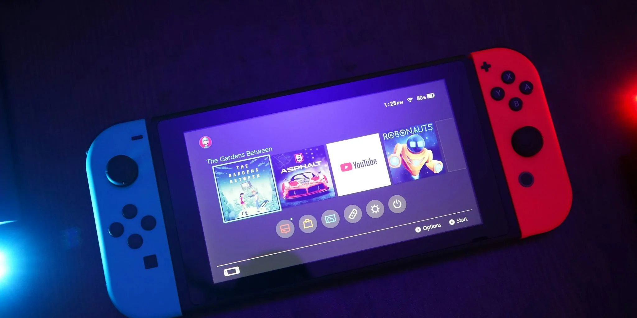 modern gaming console home screen interface