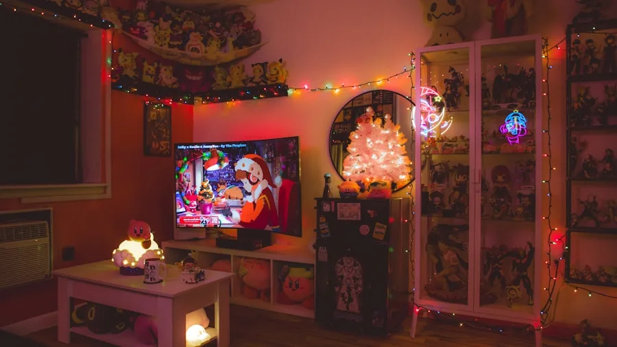 modern gaming display room