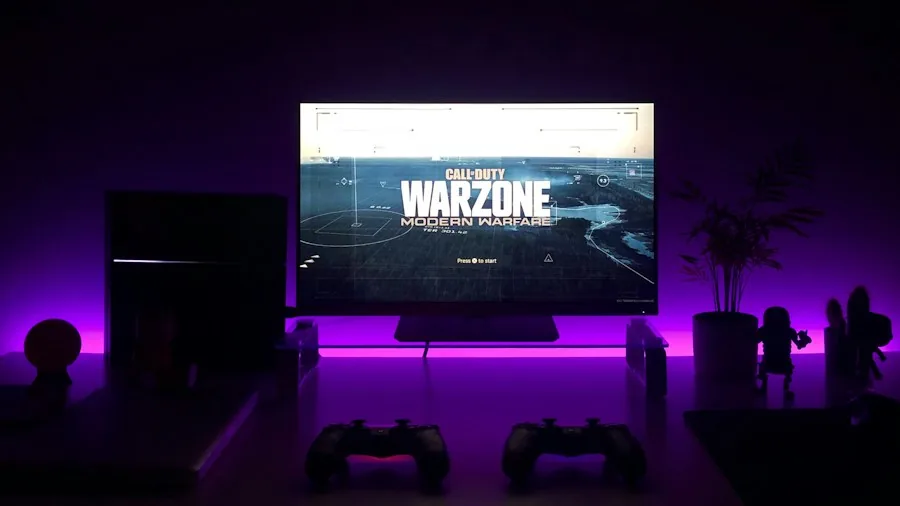 modern gaming setup television