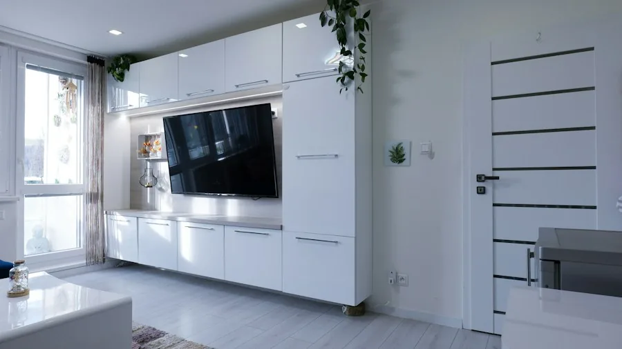 modern living room entertainment center
