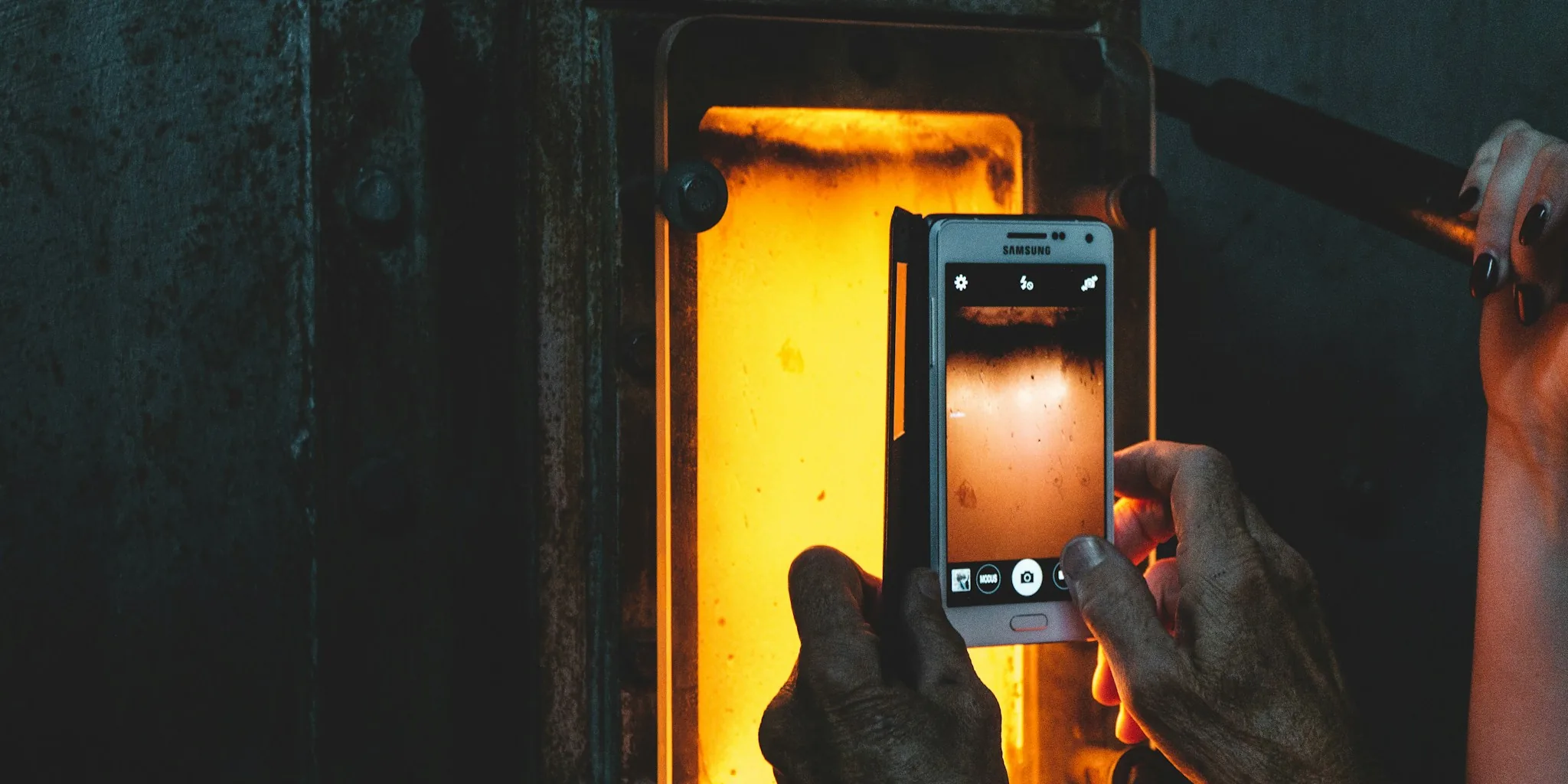 modern smartphone glass production facility