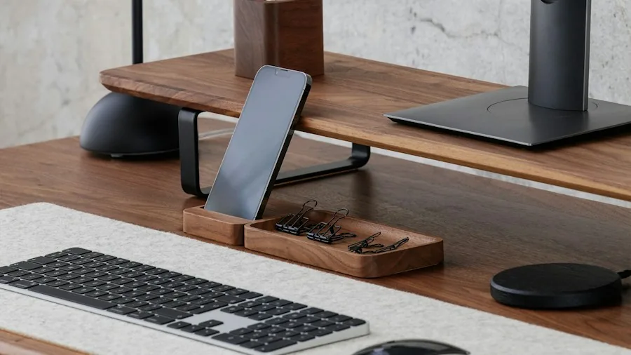 multiple devices on desk organized