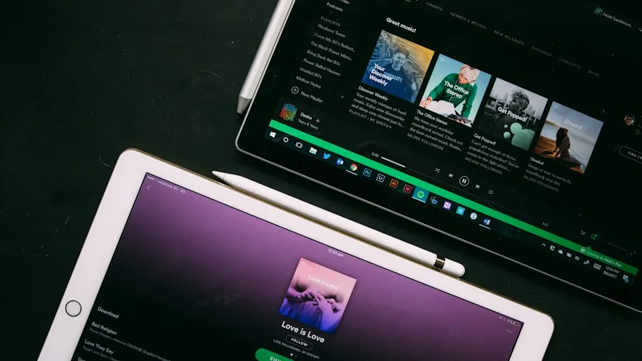 music streaming app interface