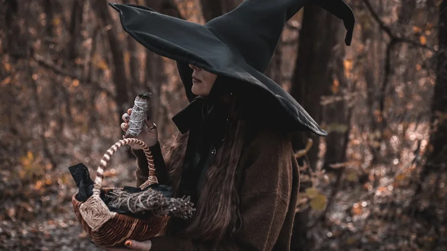 mysterious ancient witch character