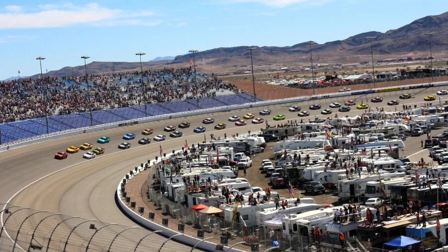 NASCAR race track night lighting