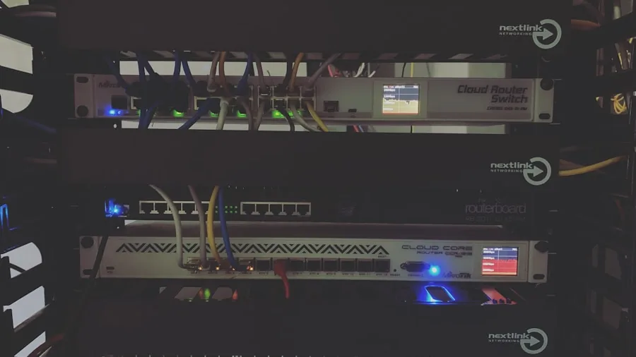 network router equipment display