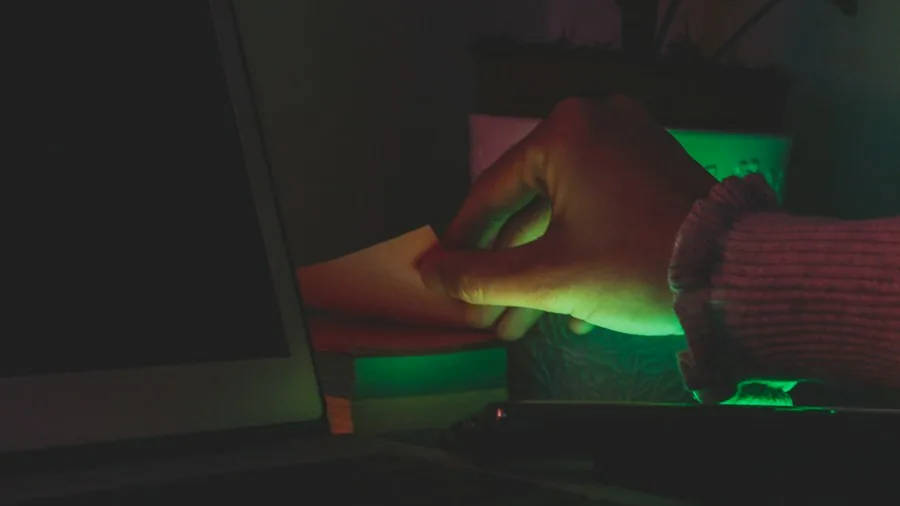 person checking router lights emergency