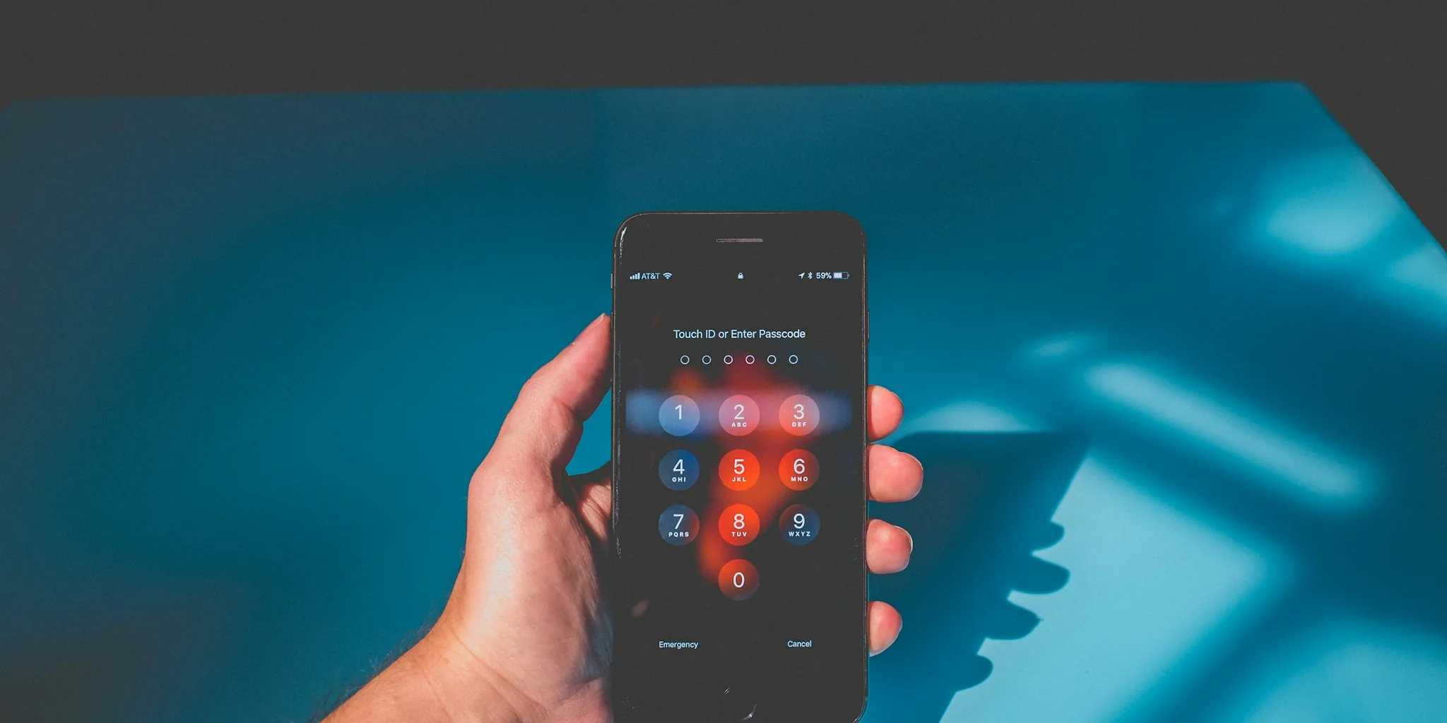 person checking smartphone settings security