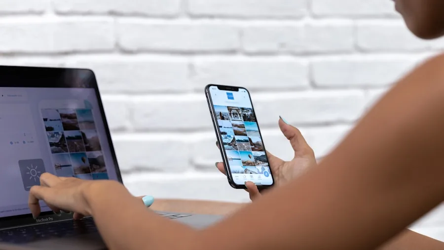 person comparing mobile devices side by side
