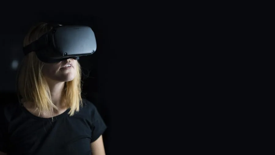 Person enjoying comfortable VR gaming session with proper headset fit and ergonomic posture