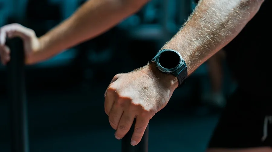 person exercising heart rate monitor