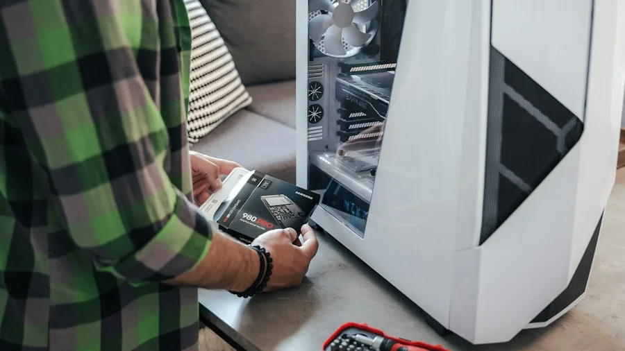 person shopping for PC components